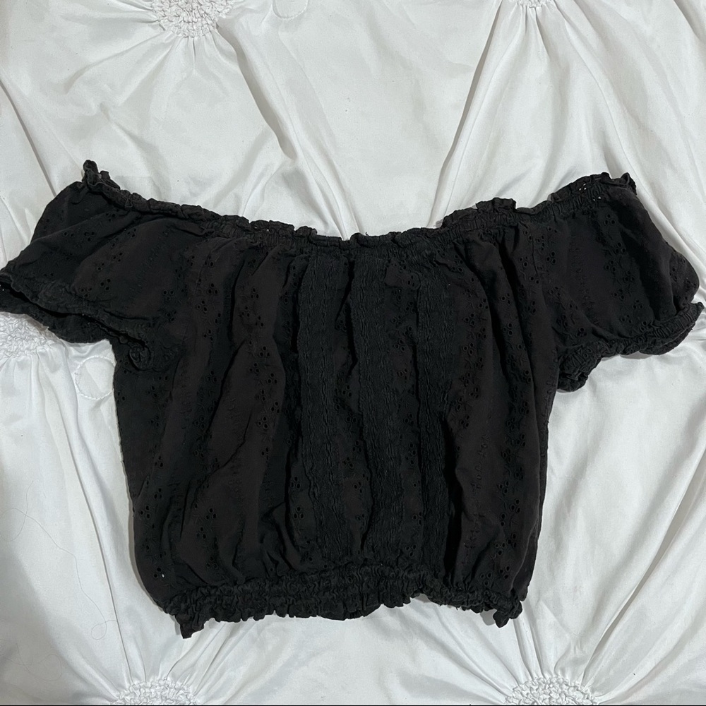 Black Cropped Blouse